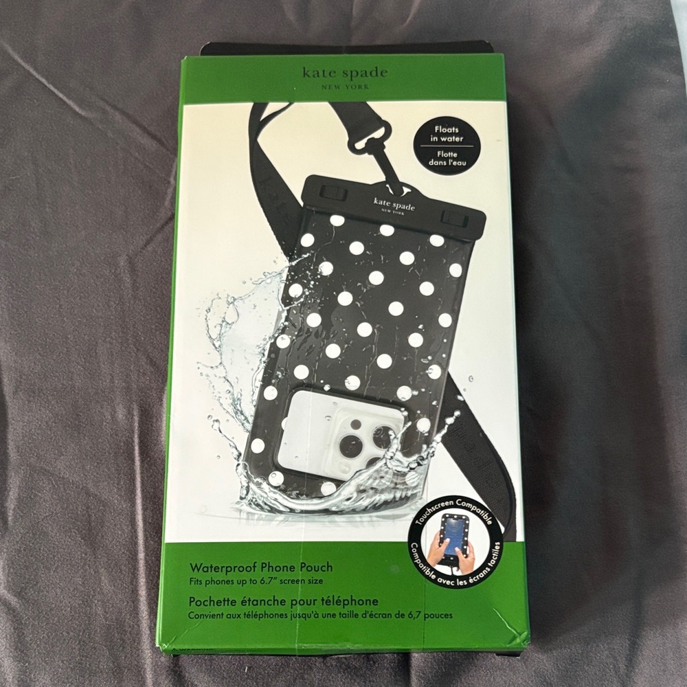 kate spade Black & White Polka Dot Waterproof Phone Pouch
